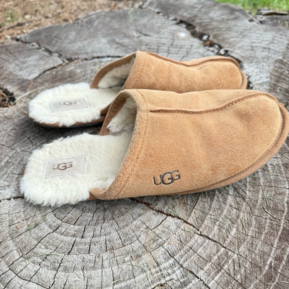 UGG Chestnut Suede Slippers - Picture 1 of 5